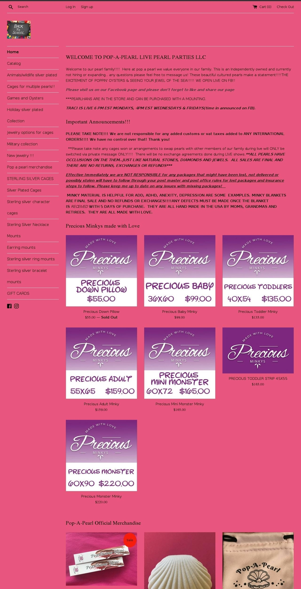 pop-a-pearl-sp.com shopify website screenshot