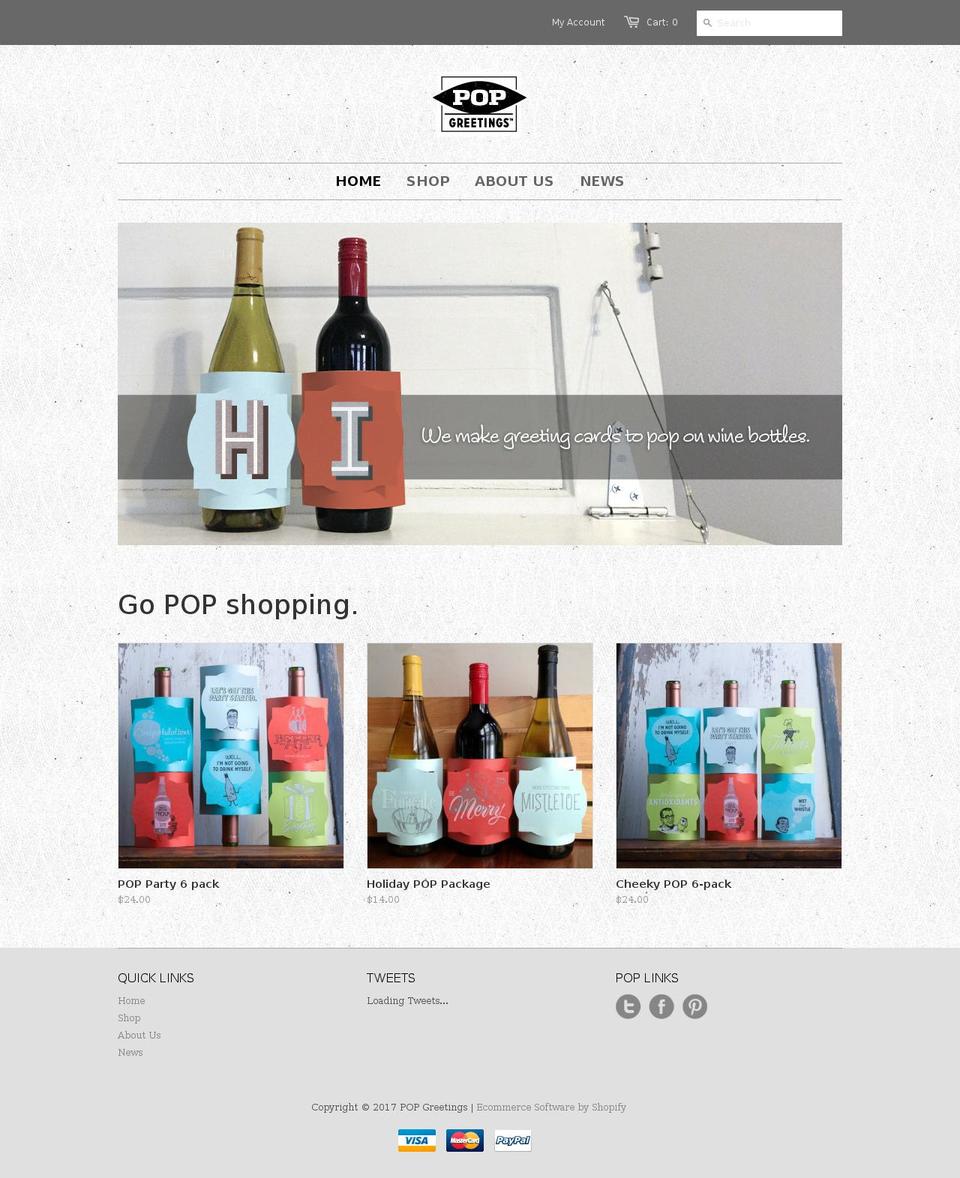 pop-greetings.com shopify website screenshot