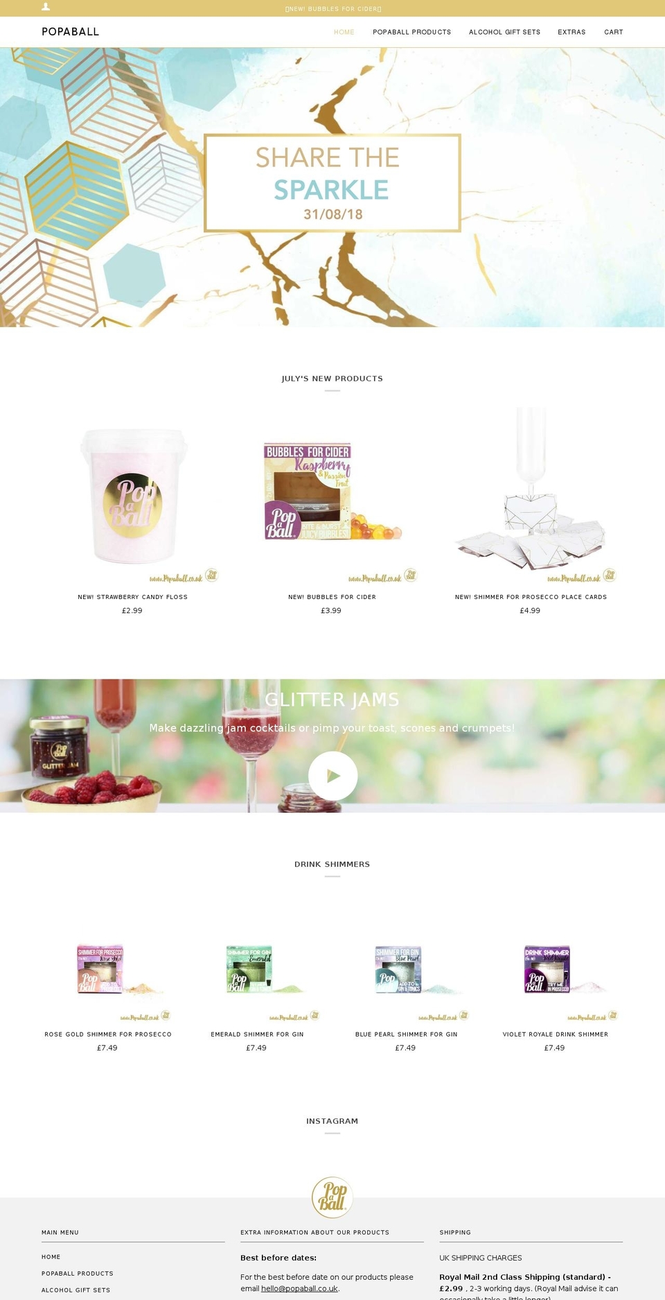 popaballs.info shopify website screenshot