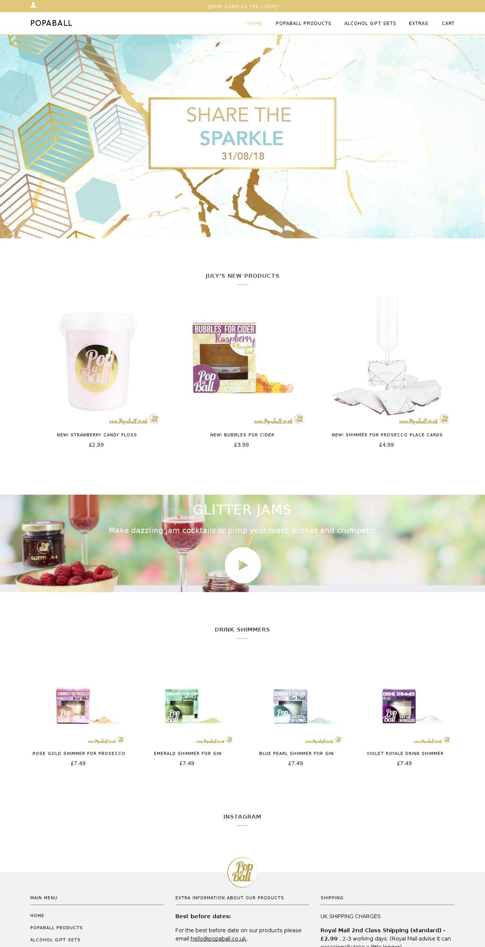 popaballs.net shopify website screenshot