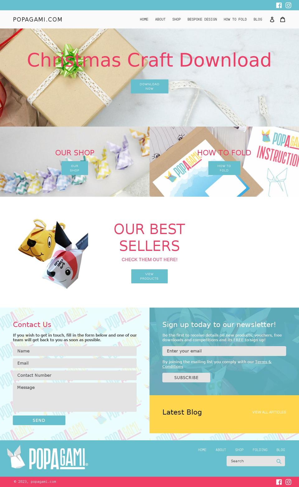 popagami.com shopify website screenshot