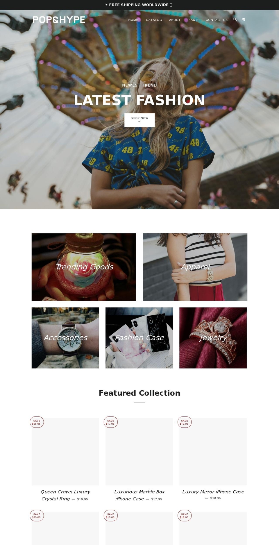 popandhype.com shopify website screenshot
