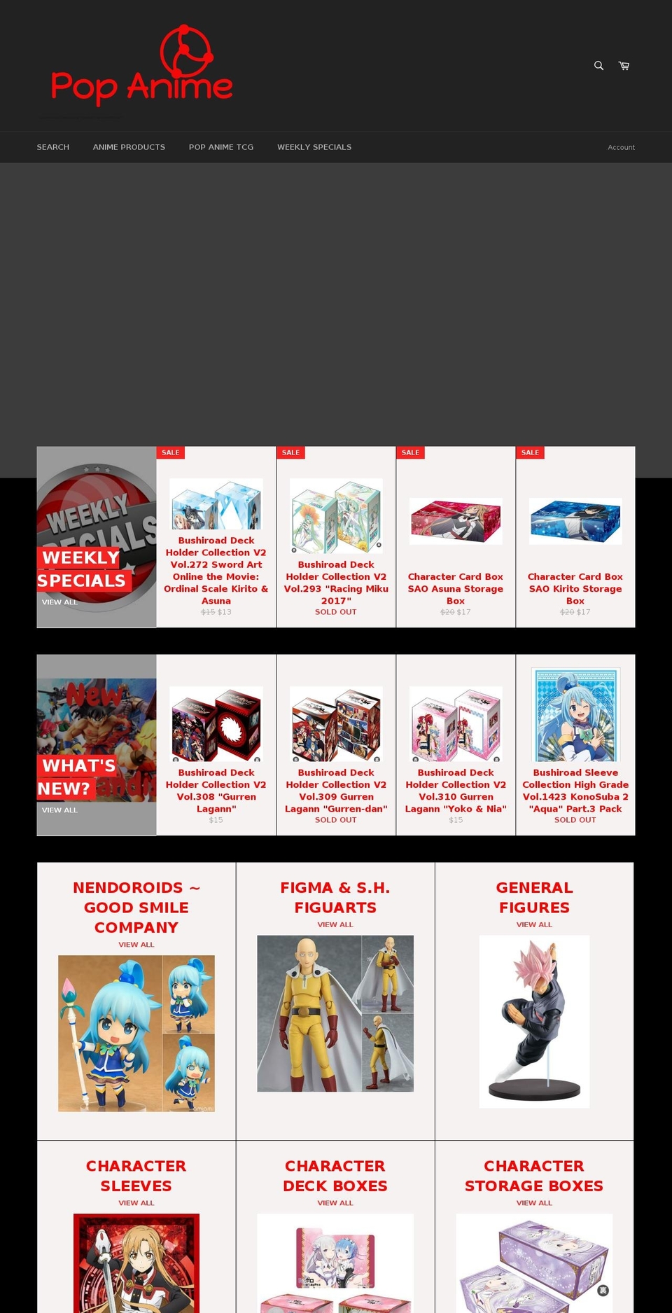 popanime.org shopify website screenshot