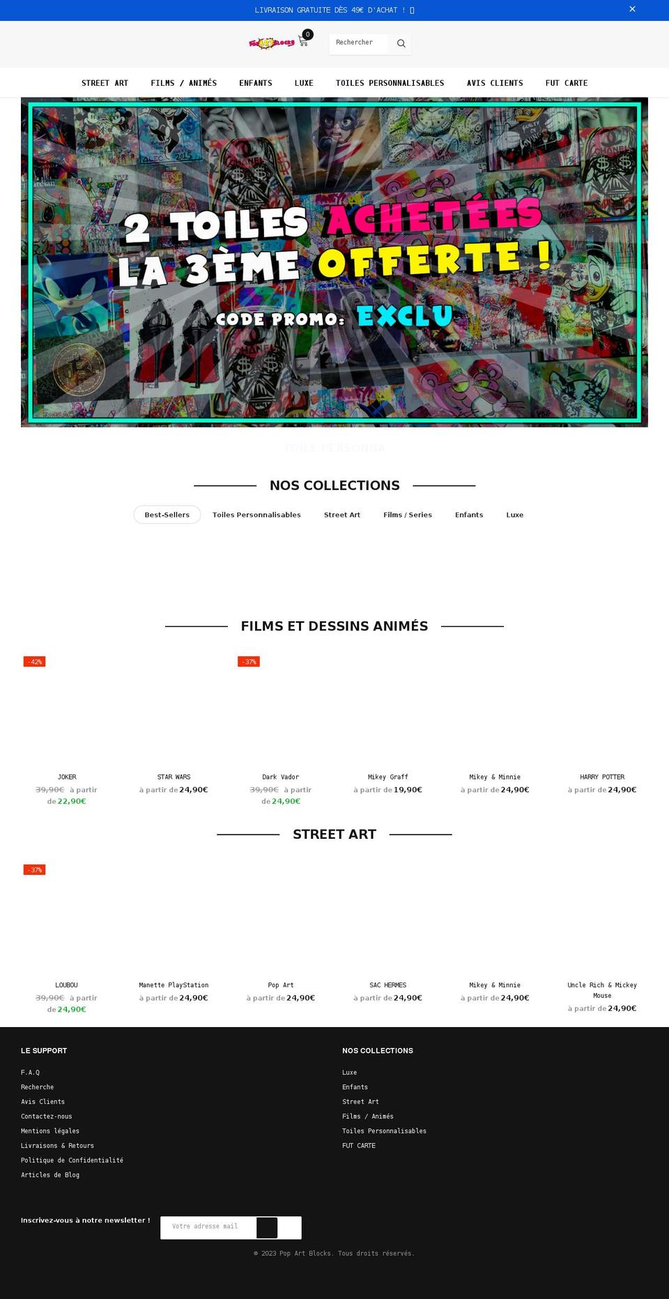 popartblocks.com shopify website screenshot