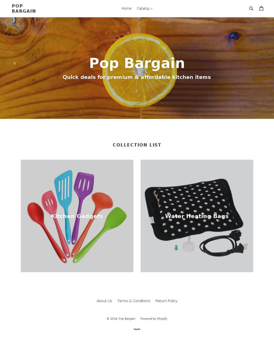 popbargain.com shopify website screenshot