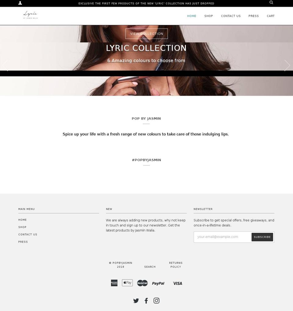 popbyjasmin.com — Shopify storefront screenshot