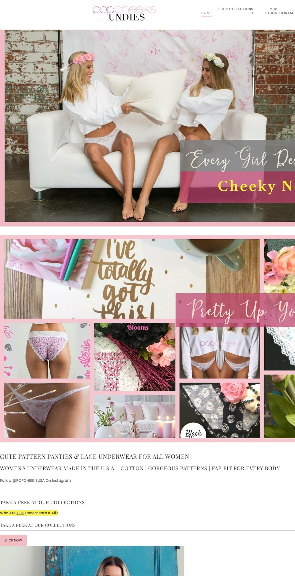 POPCHEEKS Production theme w\/ Newsletter Shopify theme site example popcheeks.com
