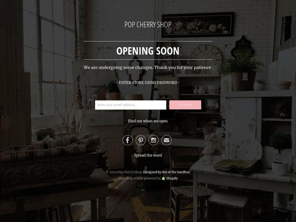popcherryshop.com — Shopify storefront screenshot