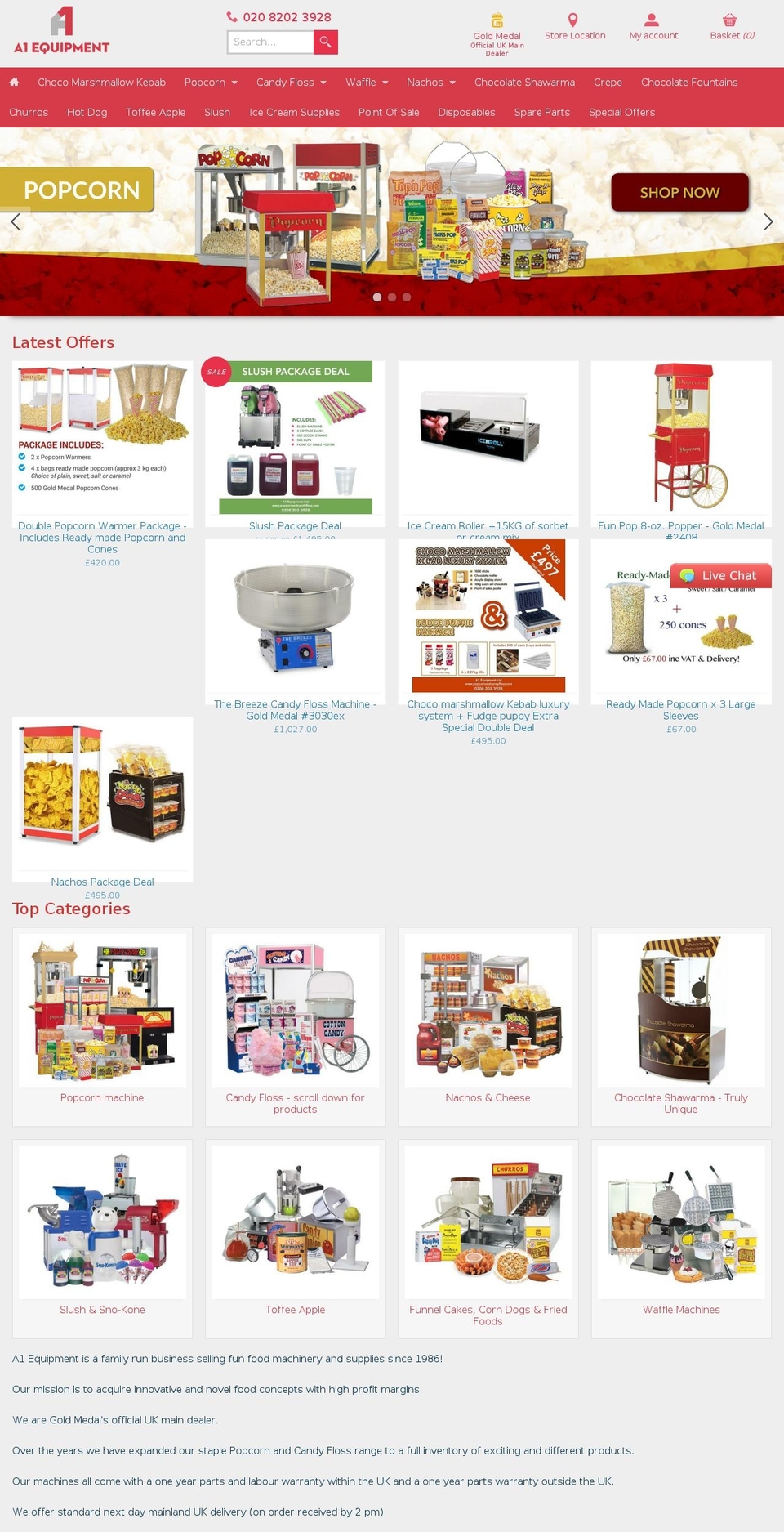 popcornandcandyfloss.com shopify website screenshot