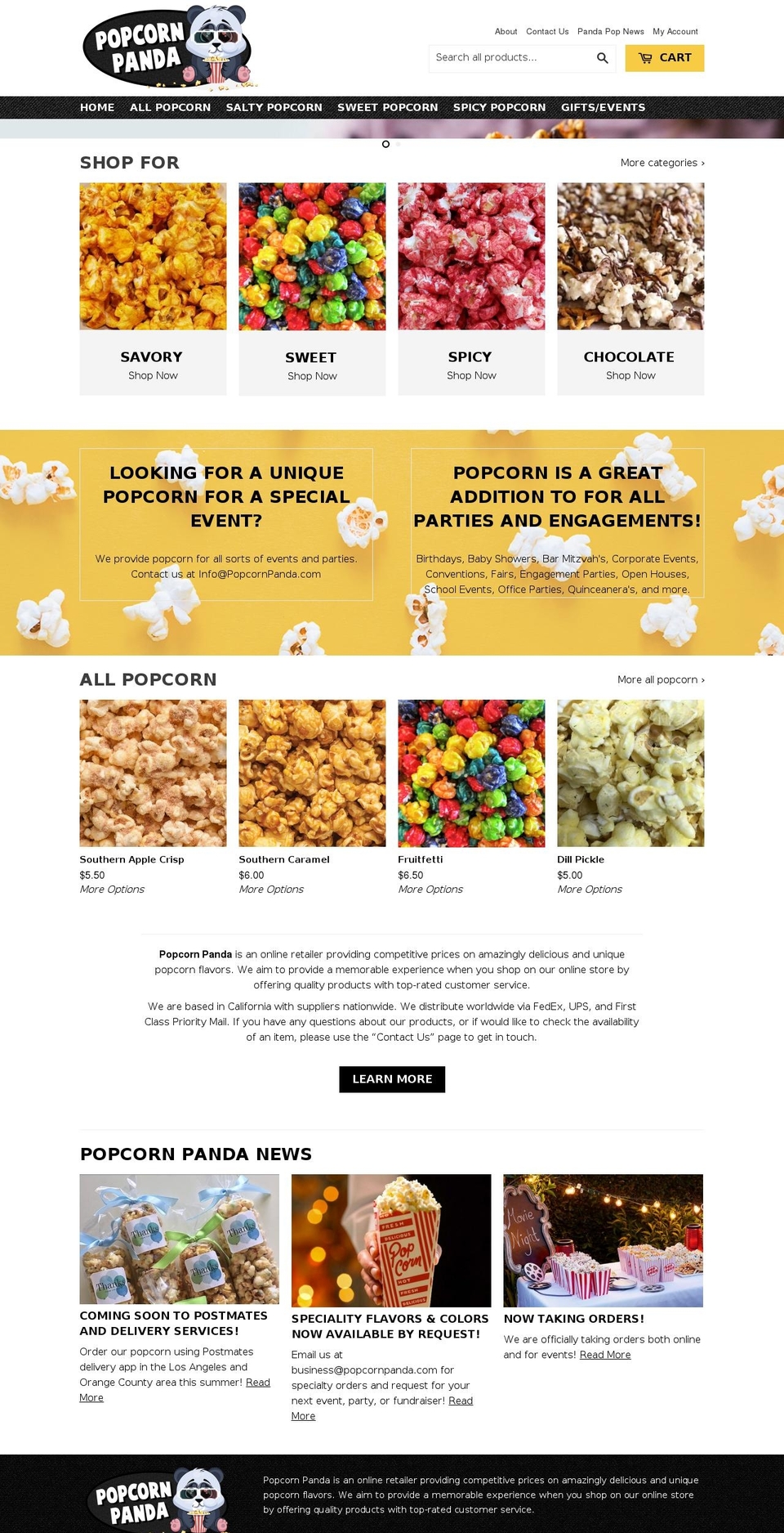 popcornpanda.com — Shopify storefront screenshot