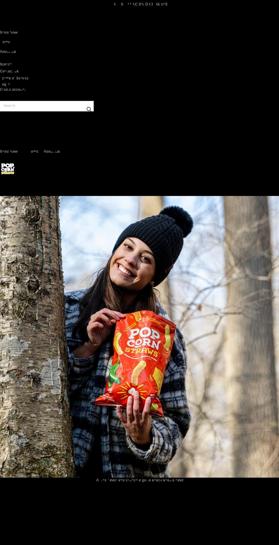 popcornstraws.com shopify website screenshot