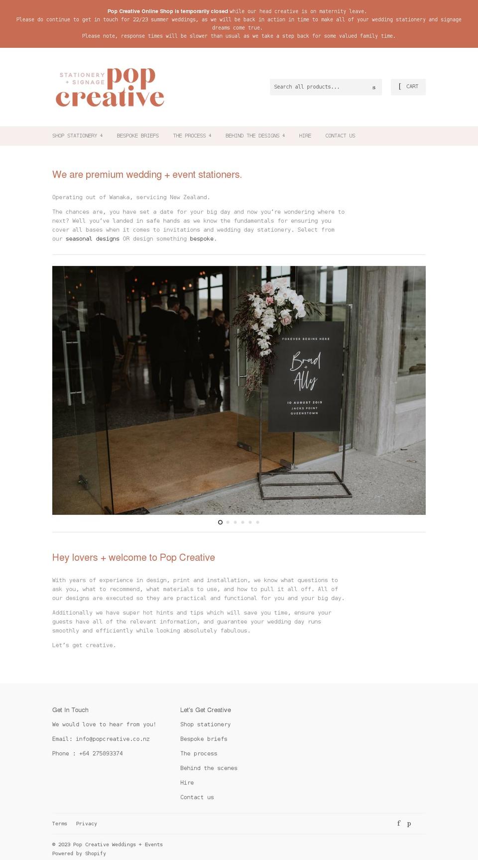 popcreative.co.nz shopify website screenshot