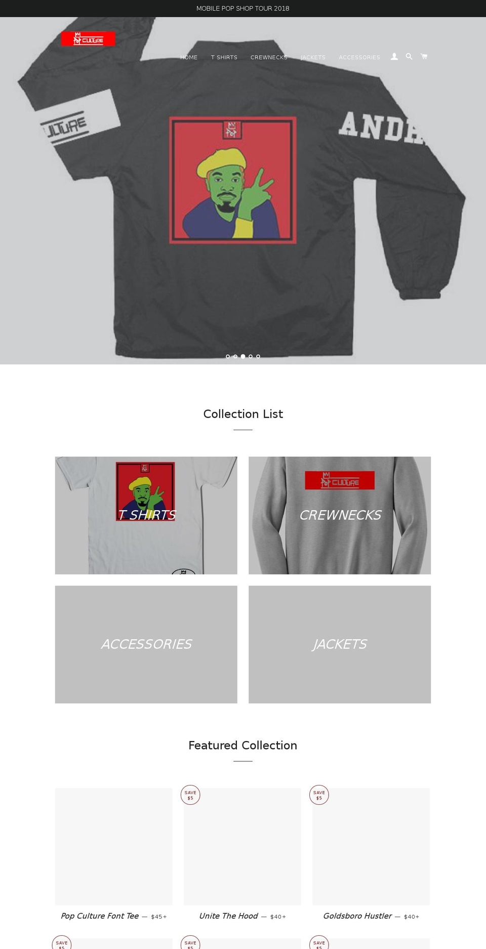 popcultureclothing.com shopify website screenshot