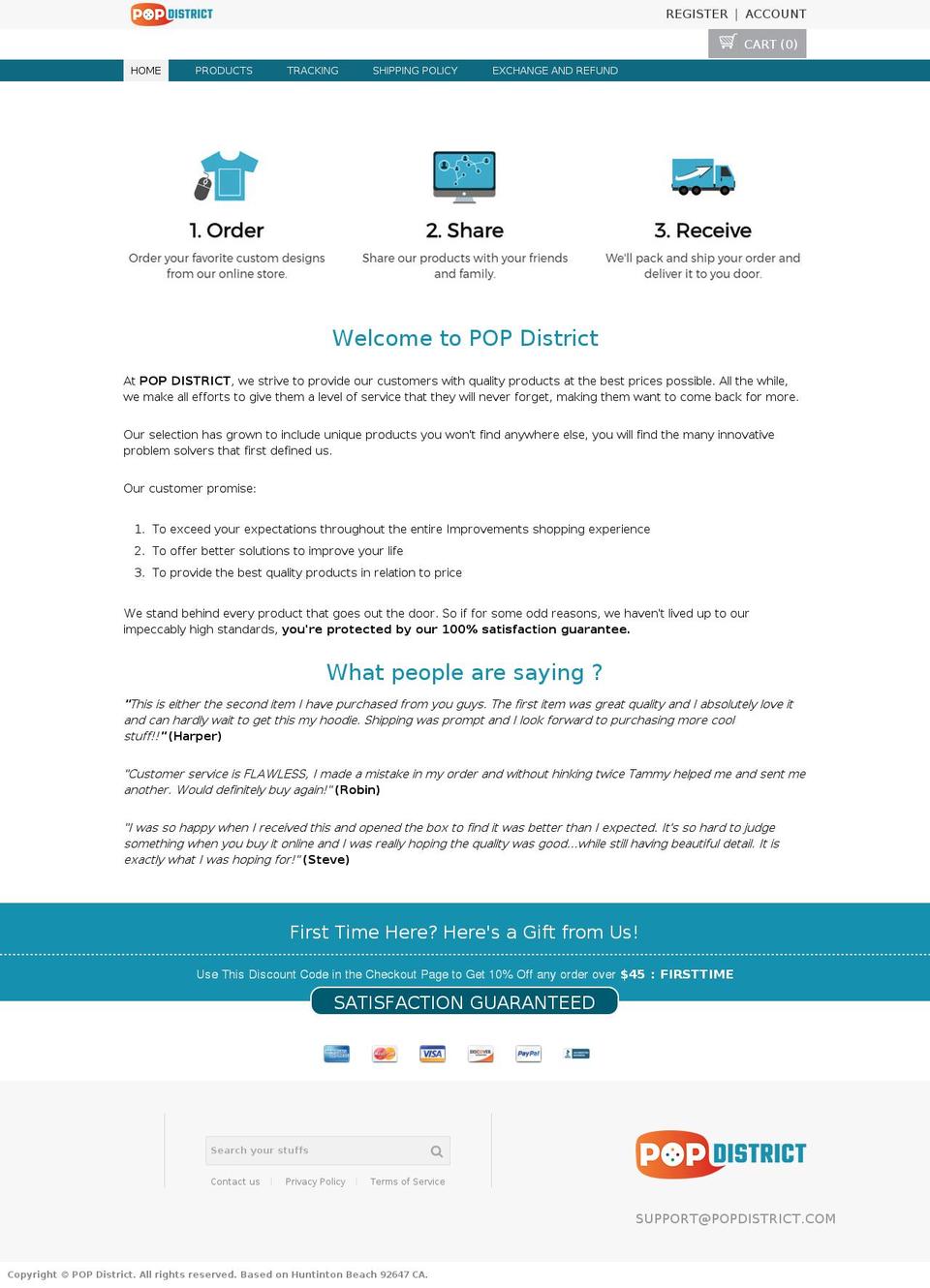 popdistrict.com shopify website screenshot