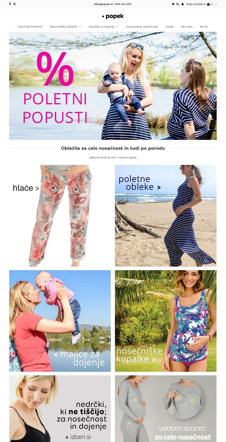 popek.si shopify website screenshot