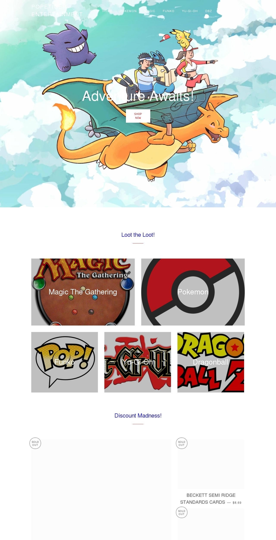 popetiger.com shopify website screenshot