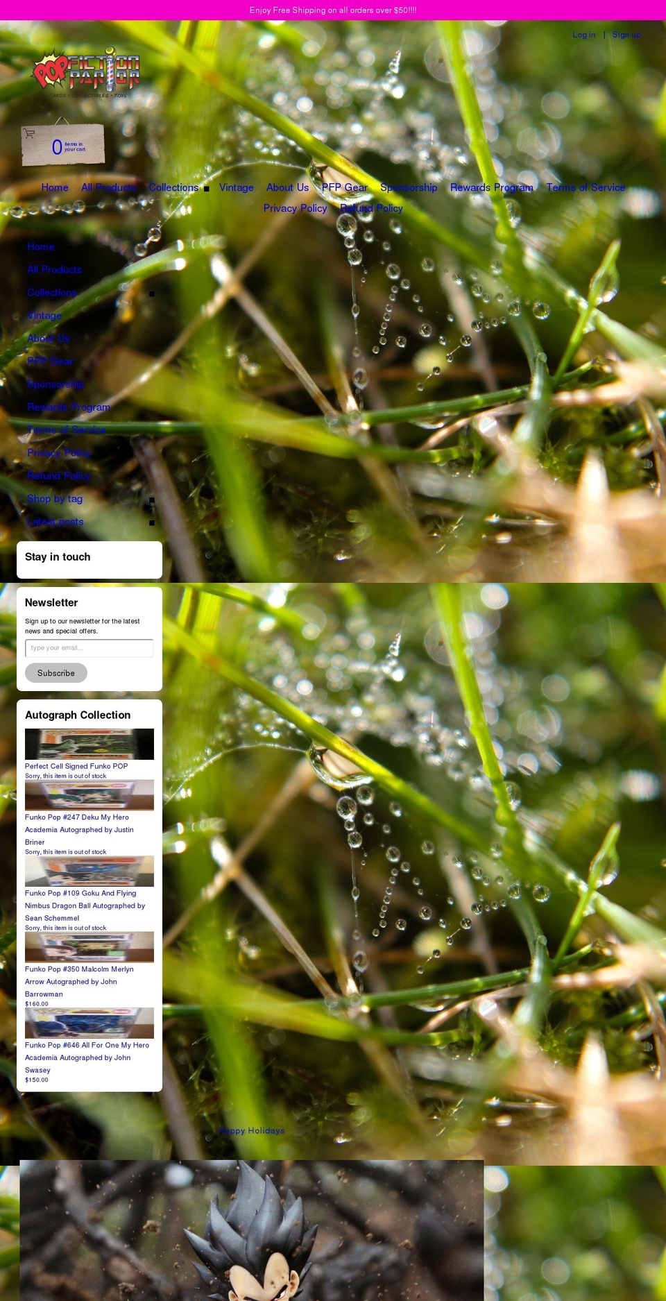 popfictionparlor.com shopify website screenshot