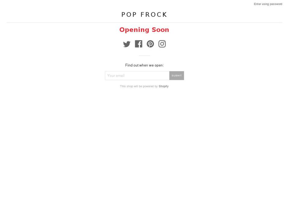 popfrock.com shopify website screenshot