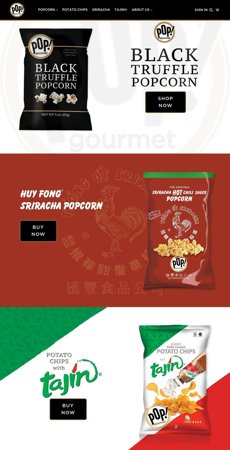 popgourmet.com — Shopify storefront screenshot