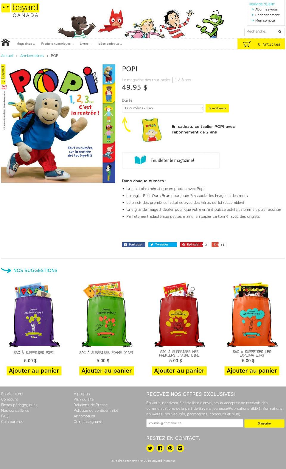 popi.ca shopify website screenshot