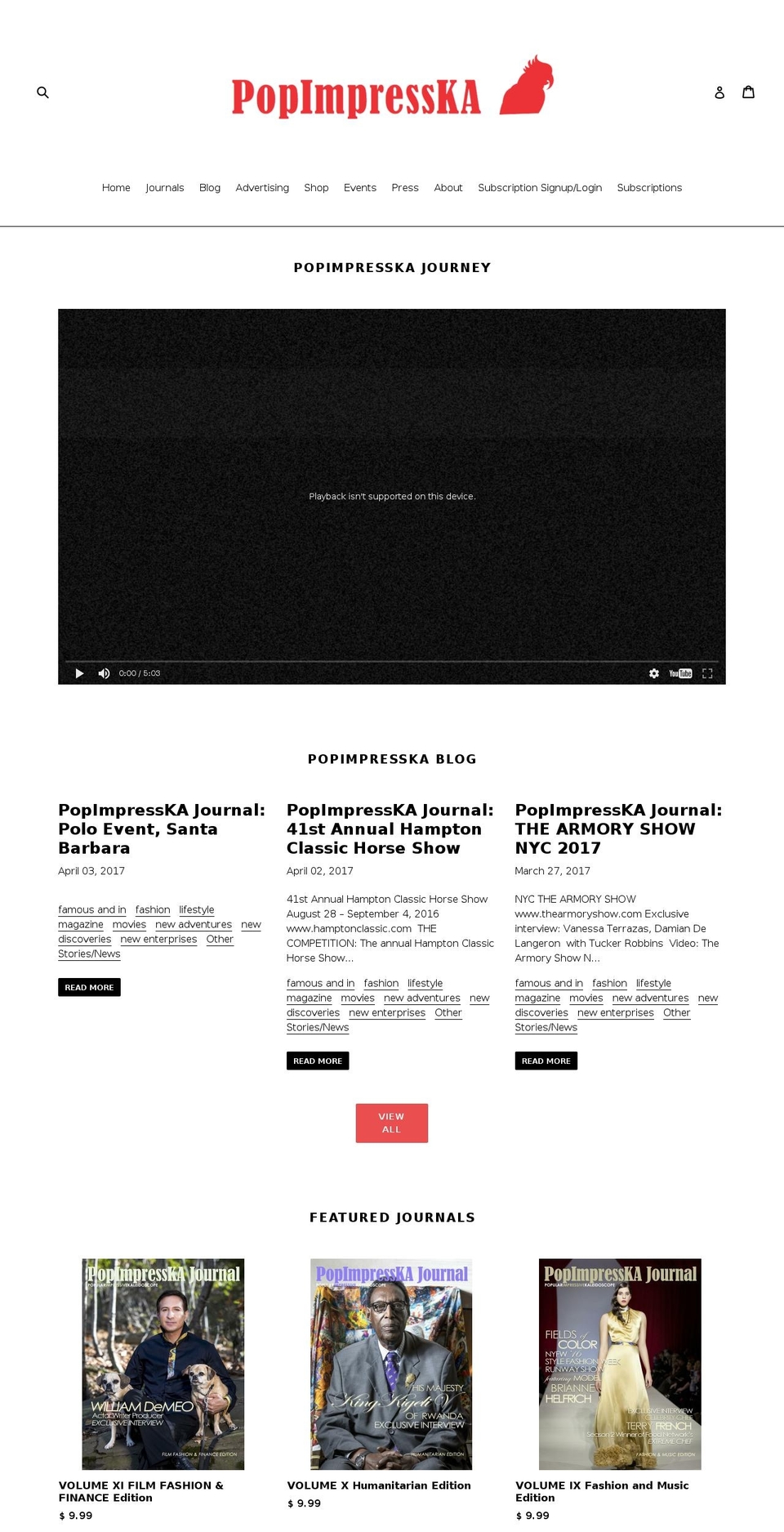 popimpresskajournal.com shopify website screenshot