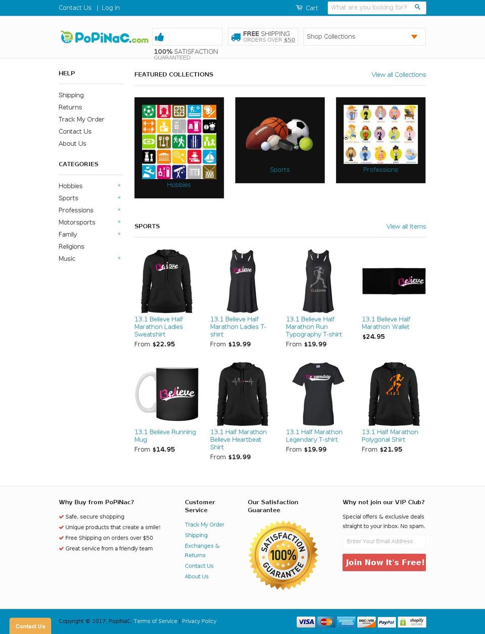 popinac.com shopify website screenshot