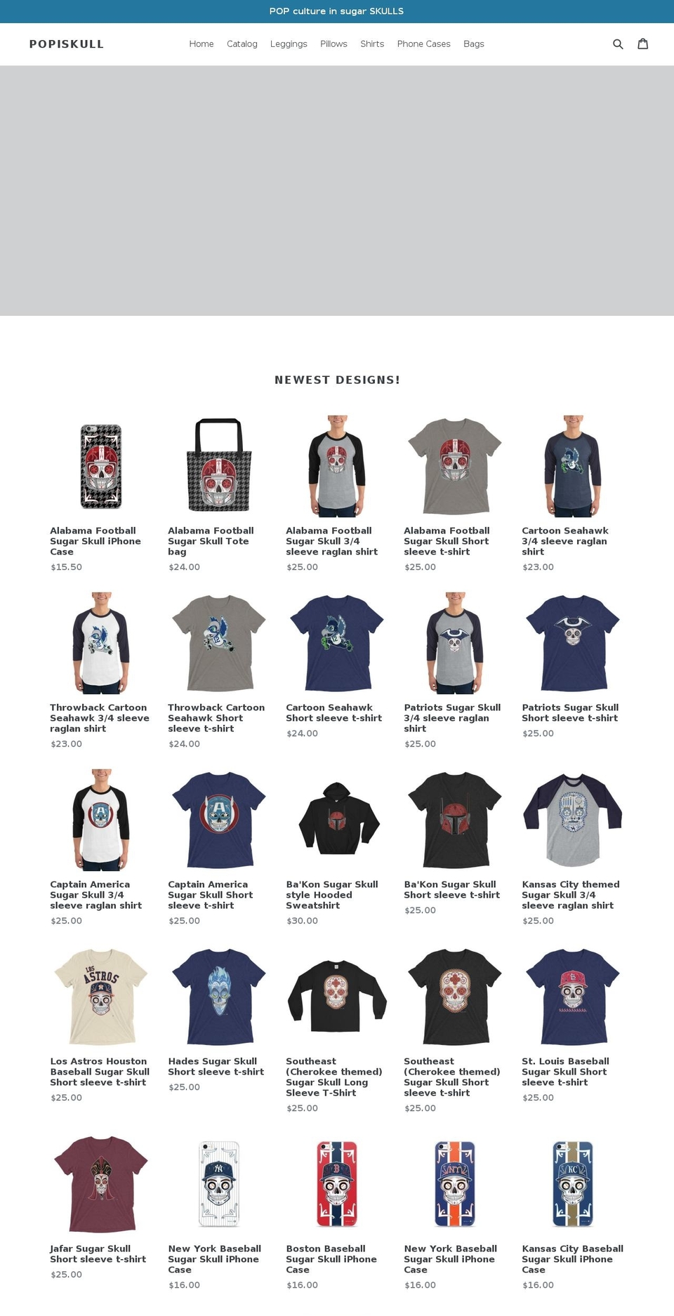 popiskull.com — Shopify storefront screenshot