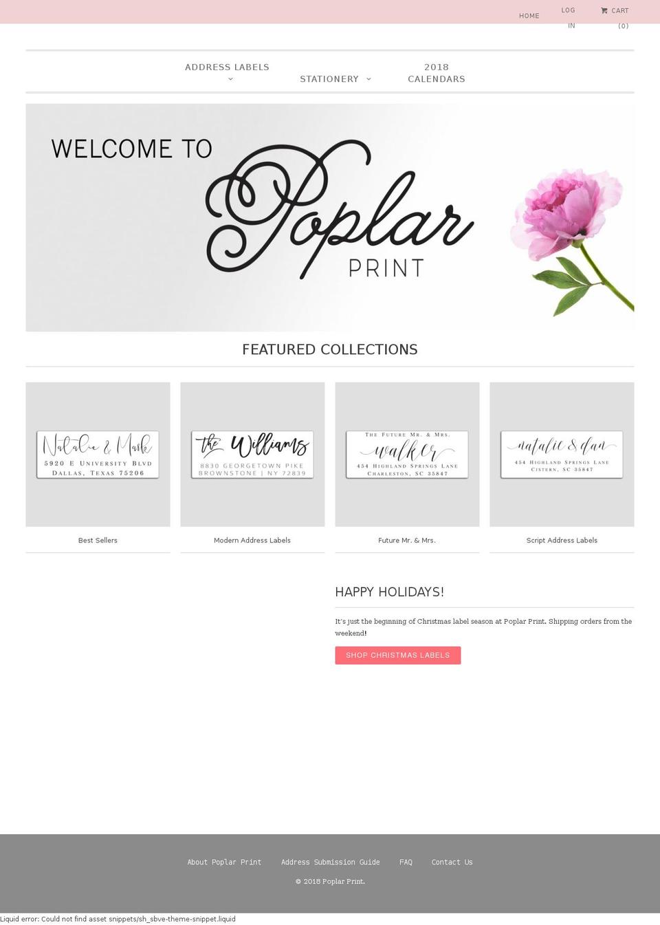 poplarprint.com — Shopify storefront screenshot