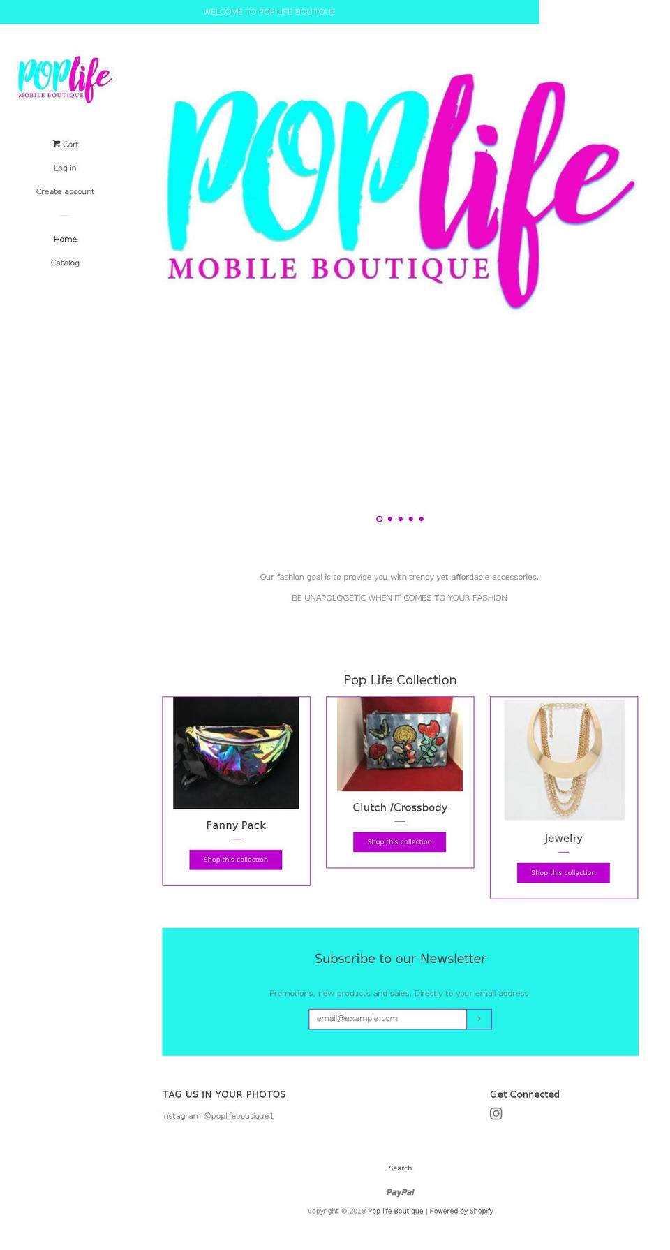 poplifeboutique.com — Shopify storefront screenshot