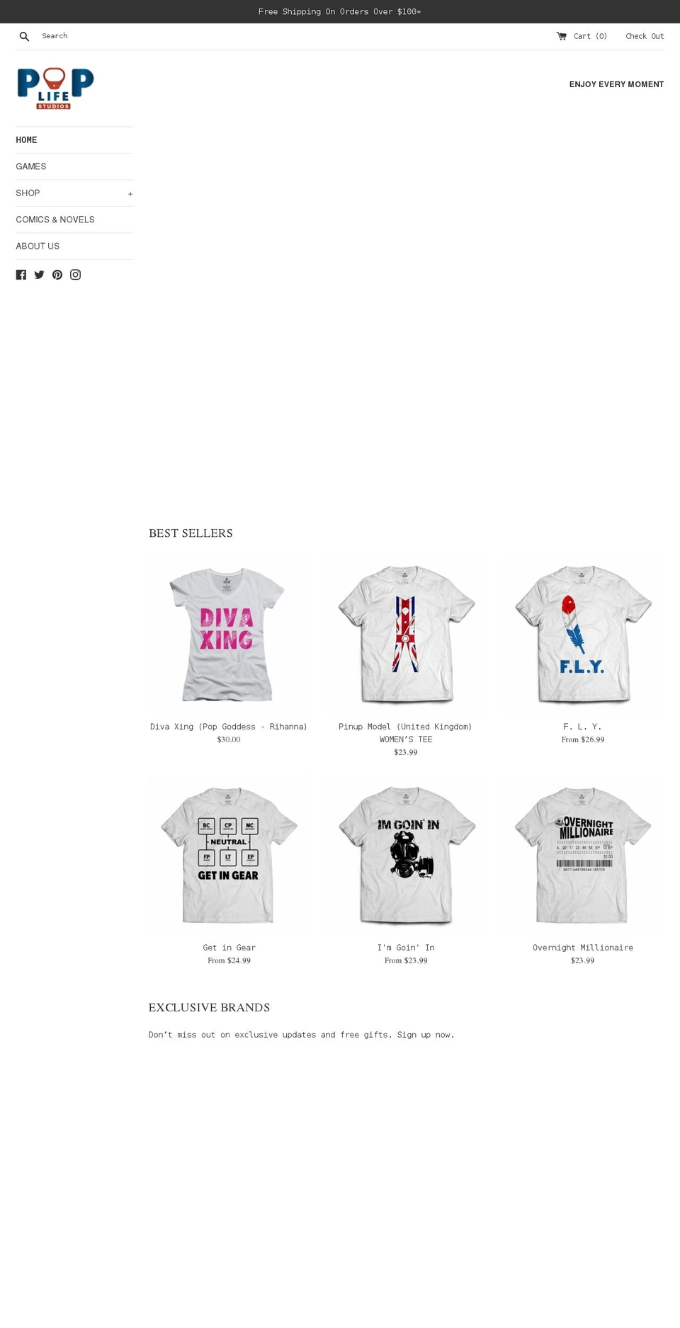 poplifestudiosusa.com — Shopify storefront screenshot