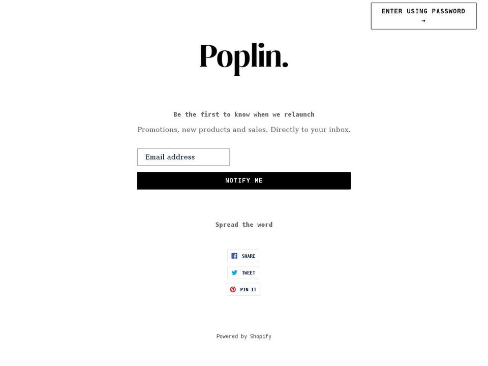 poplin.com.au shopify website screenshot