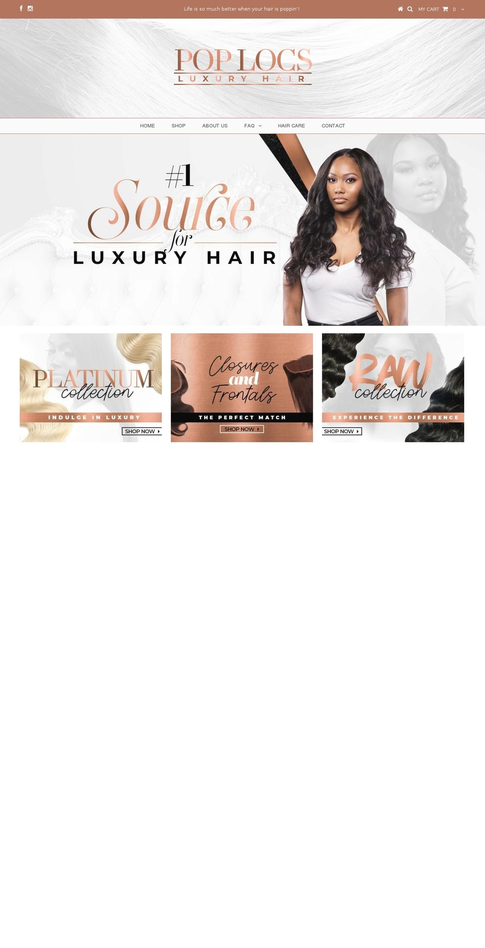 poplocshair.com — Shopify storefront screenshot