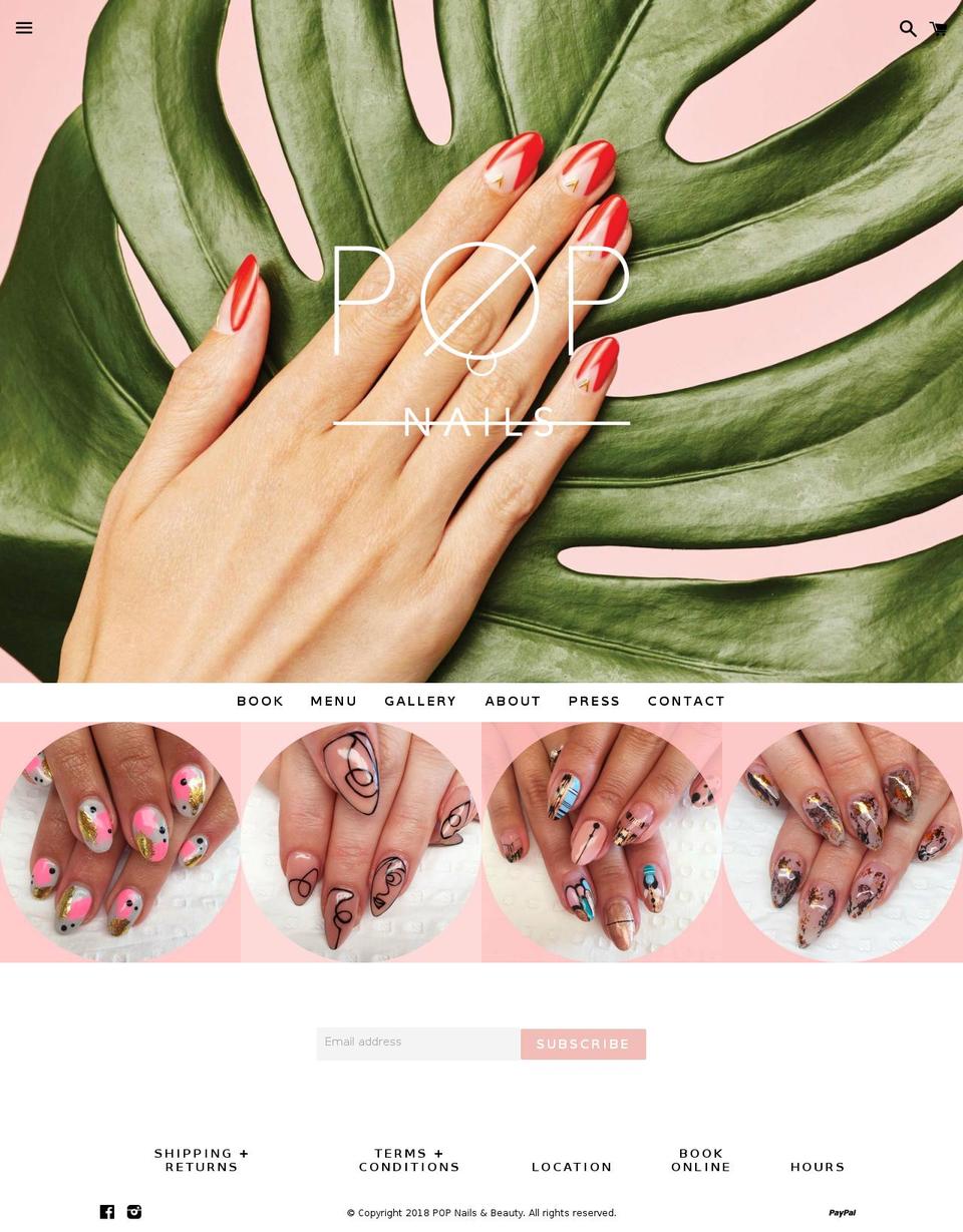 popnails.co.nz shopify website screenshot