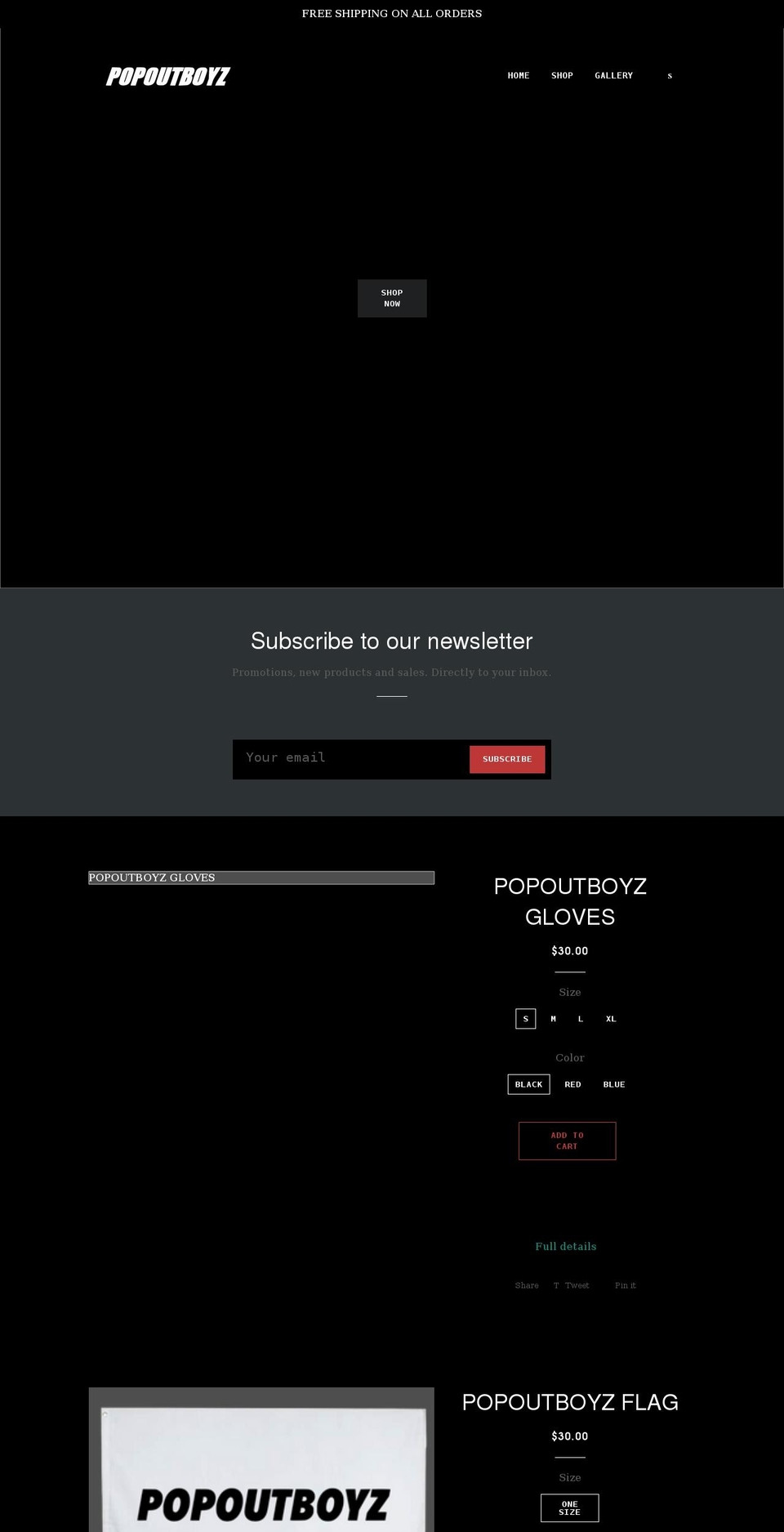 popoutboyzstore.com shopify website screenshot