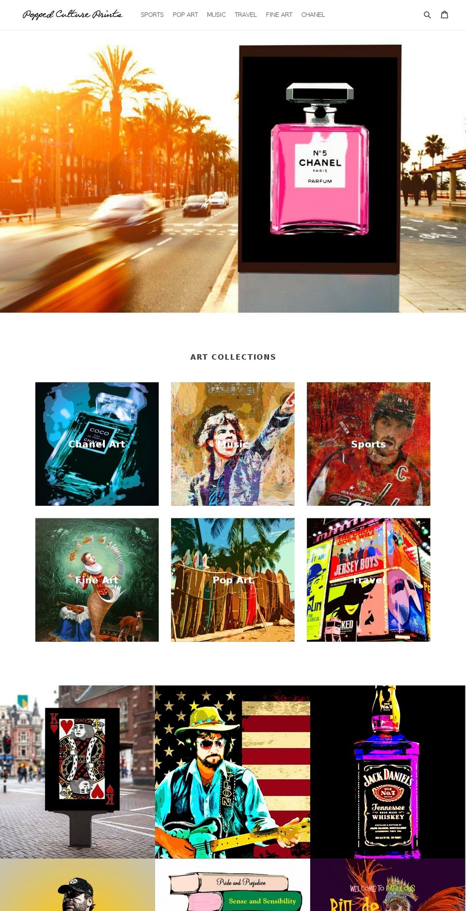 poppedcultureprints.com — Shopify storefront screenshot