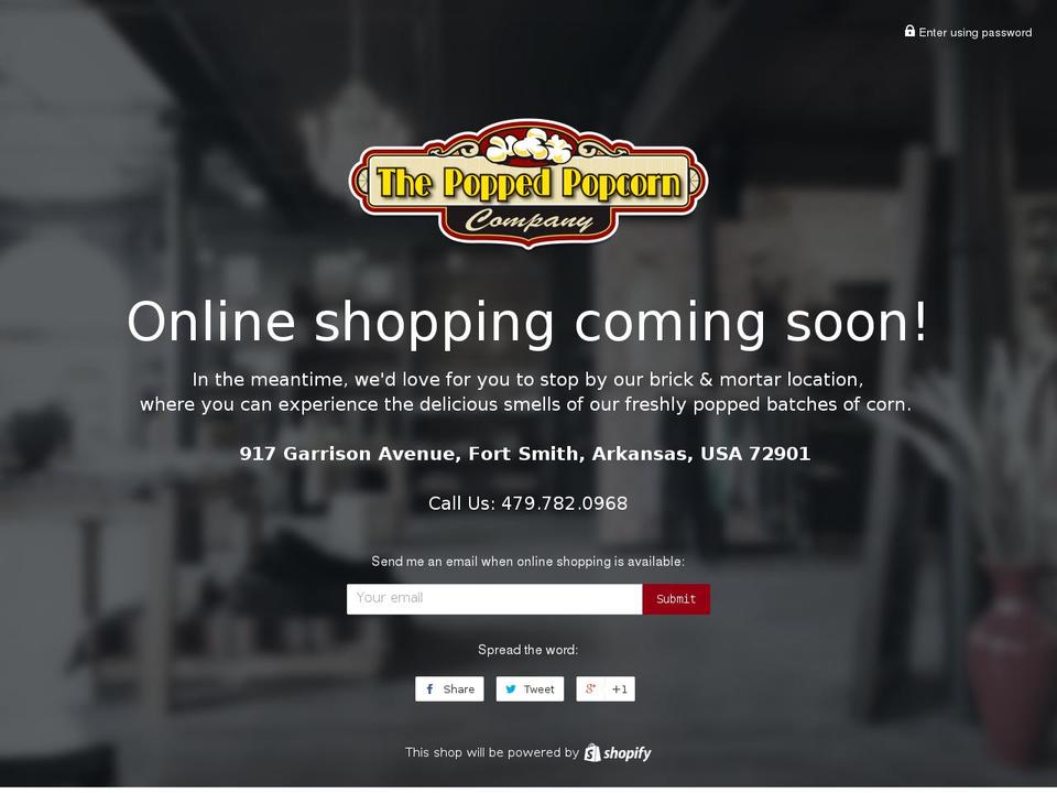 poppedpopcorncompany.com shopify website screenshot