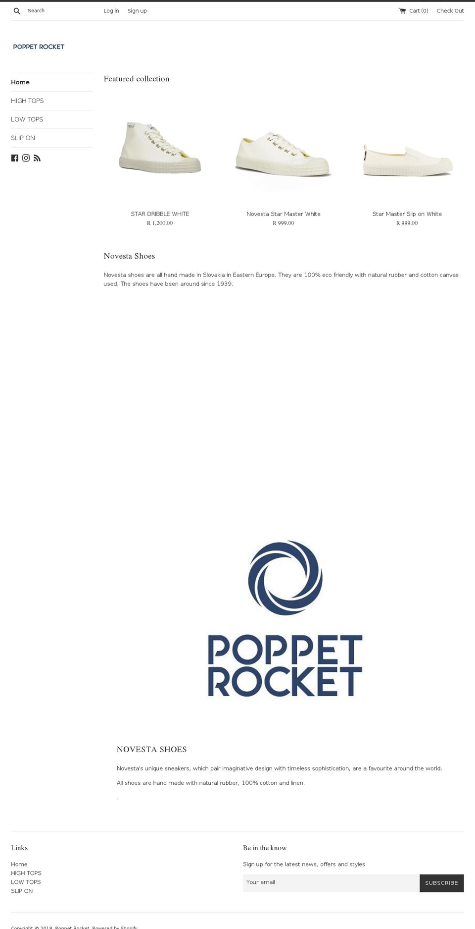poppetrocket.com — Shopify storefront screenshot