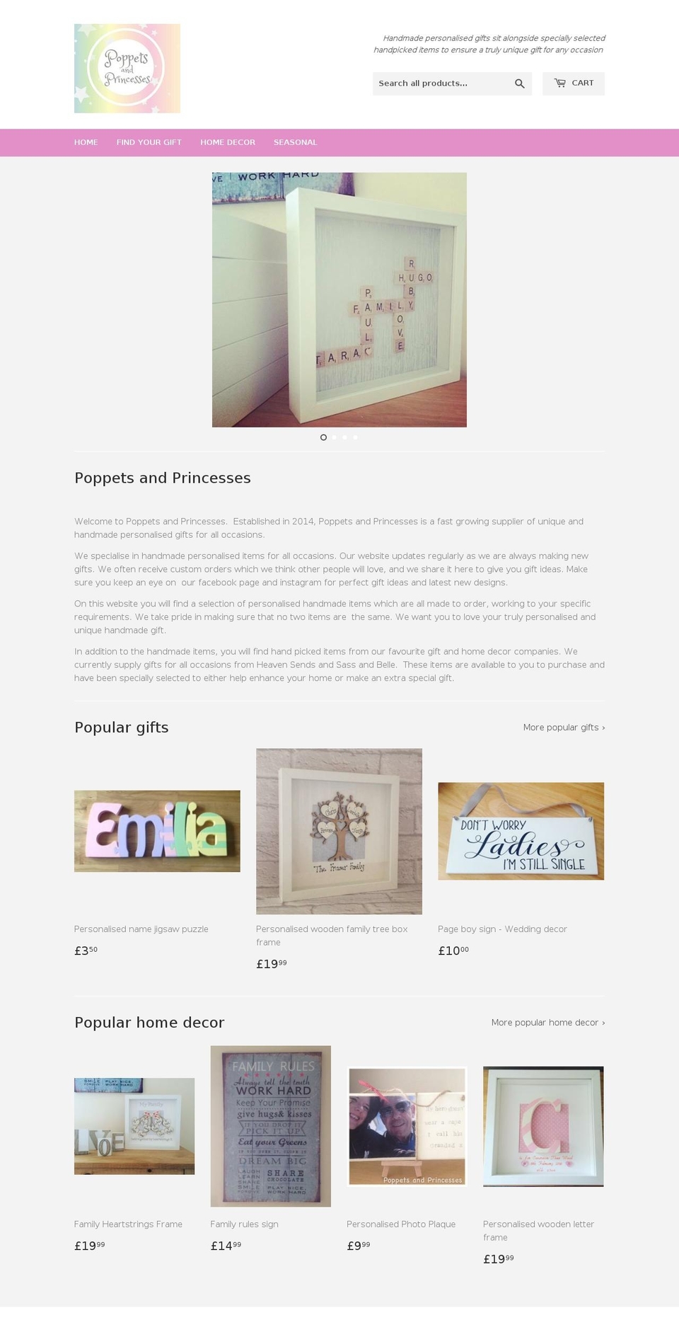 poppetsandprincesses.com shopify website screenshot