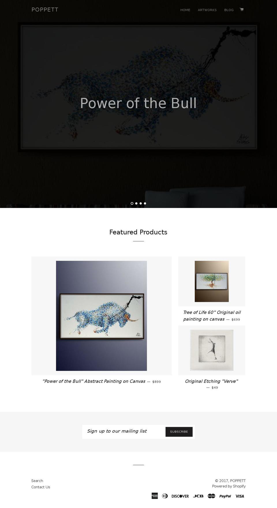 poppett.com shopify website screenshot