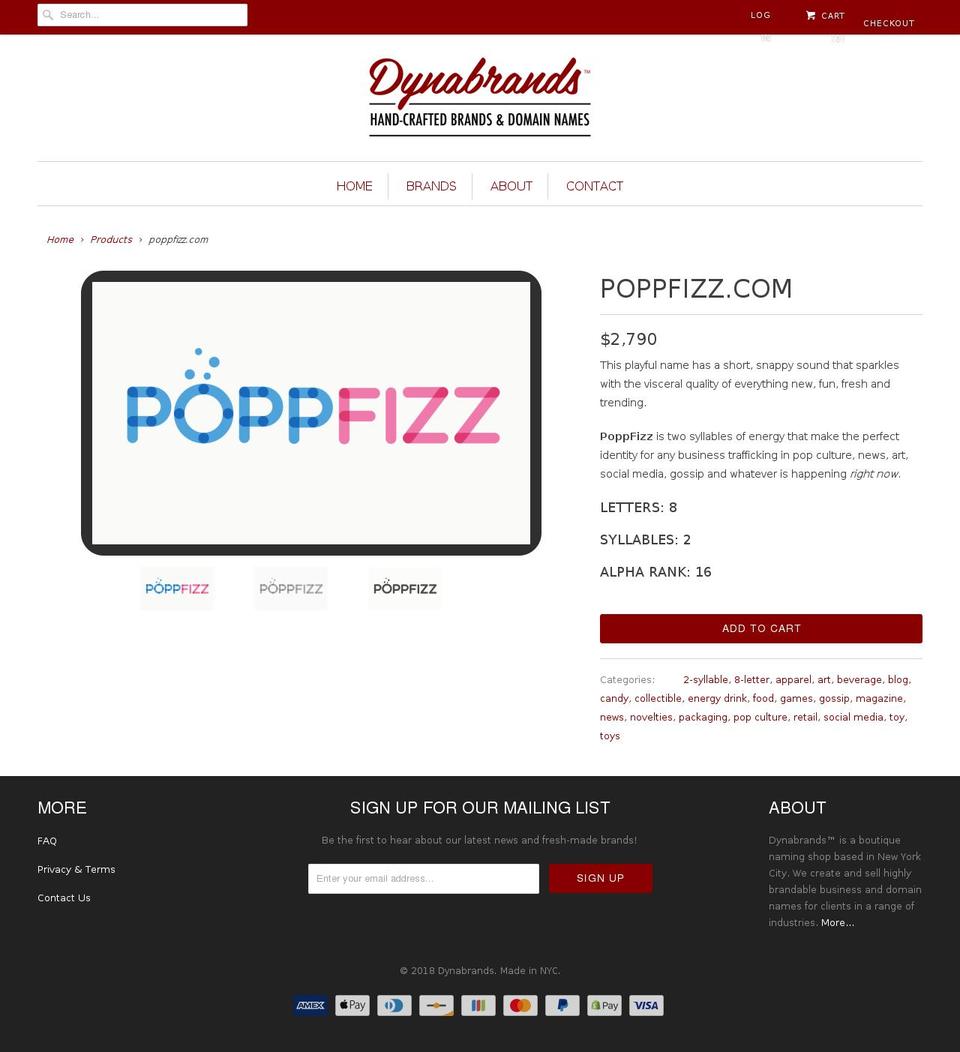 poppfizz.com — Shopify storefront screenshot
