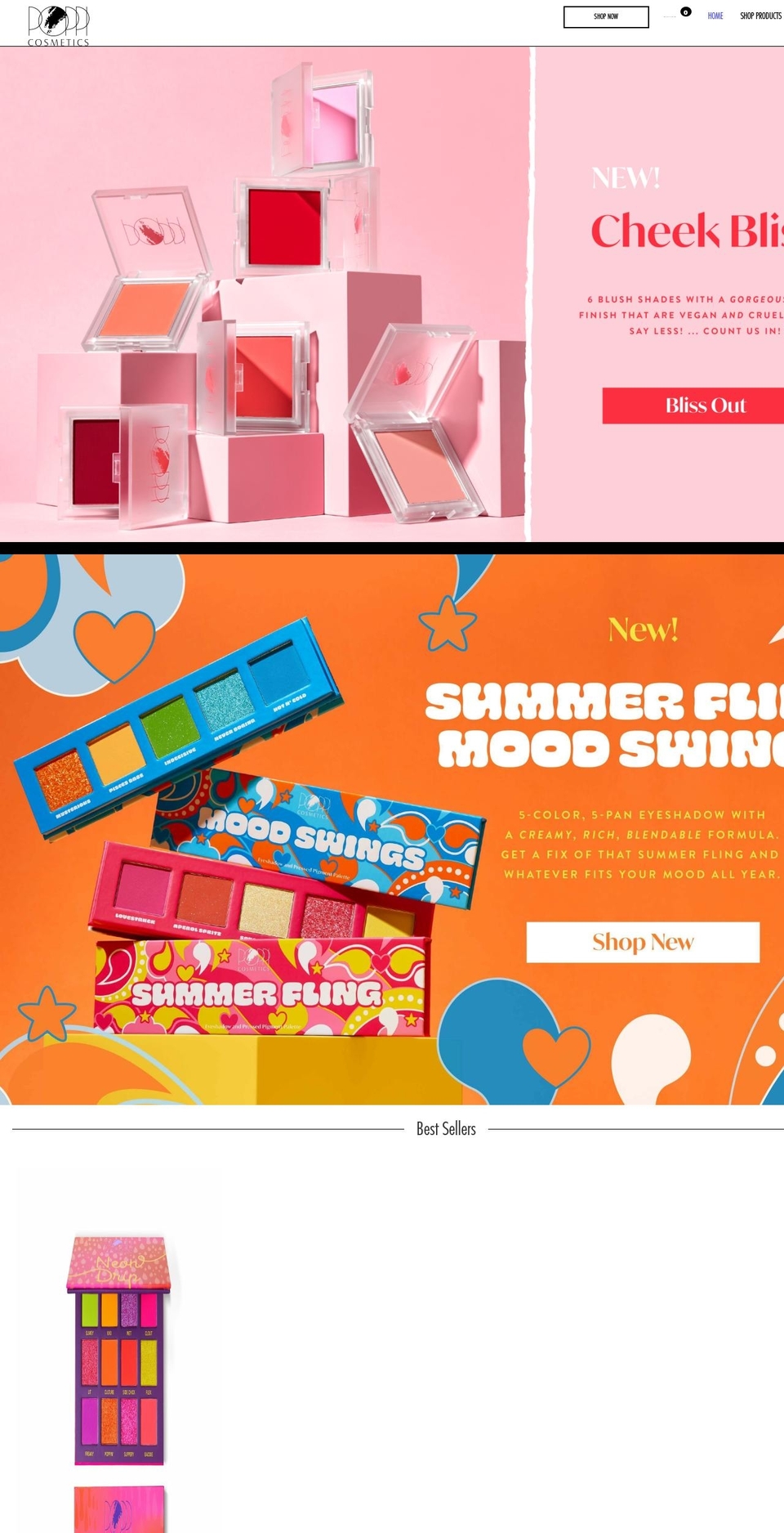 poppicosmetics.com shopify website screenshot