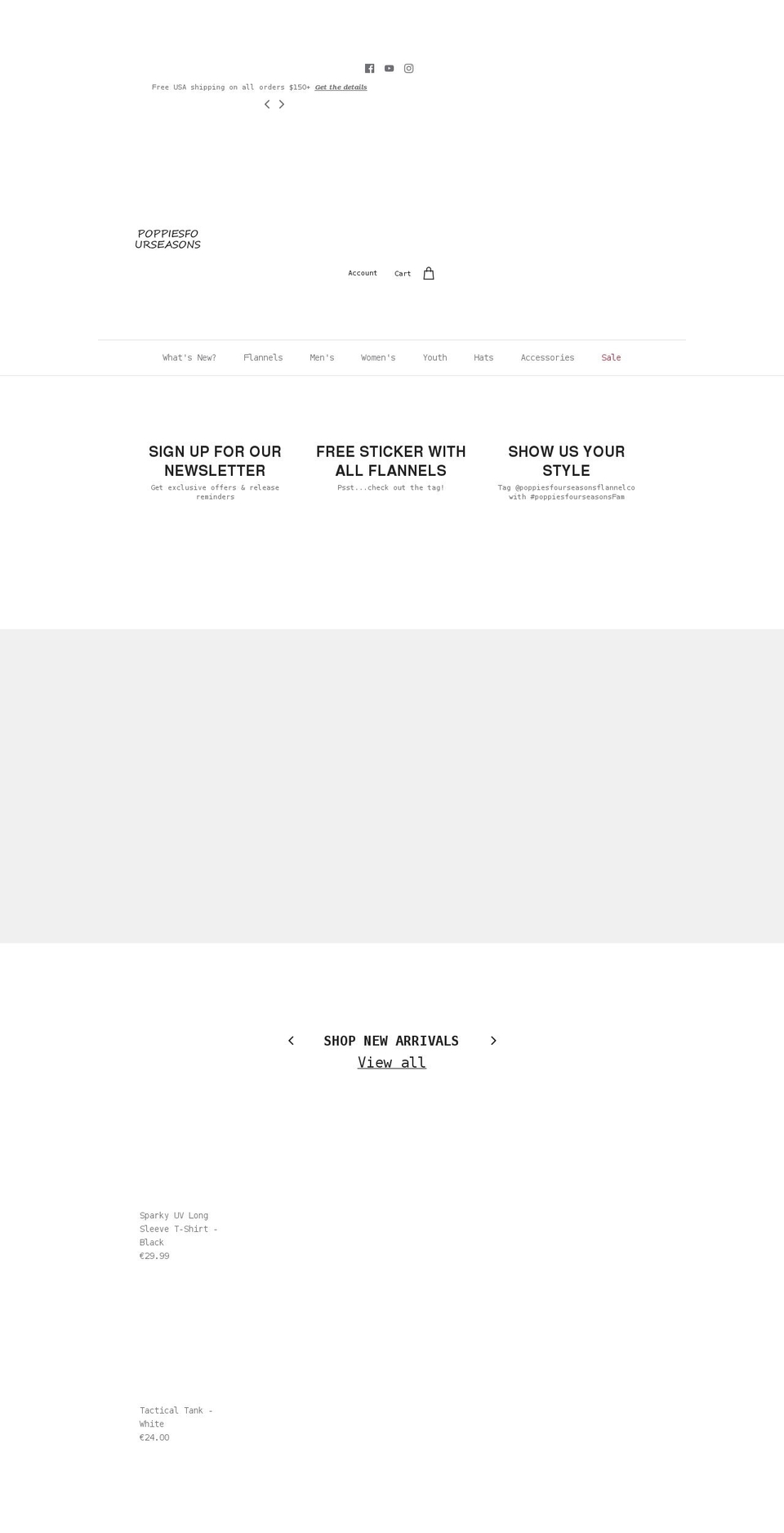 poppiesfourseasons.com shopify website screenshot