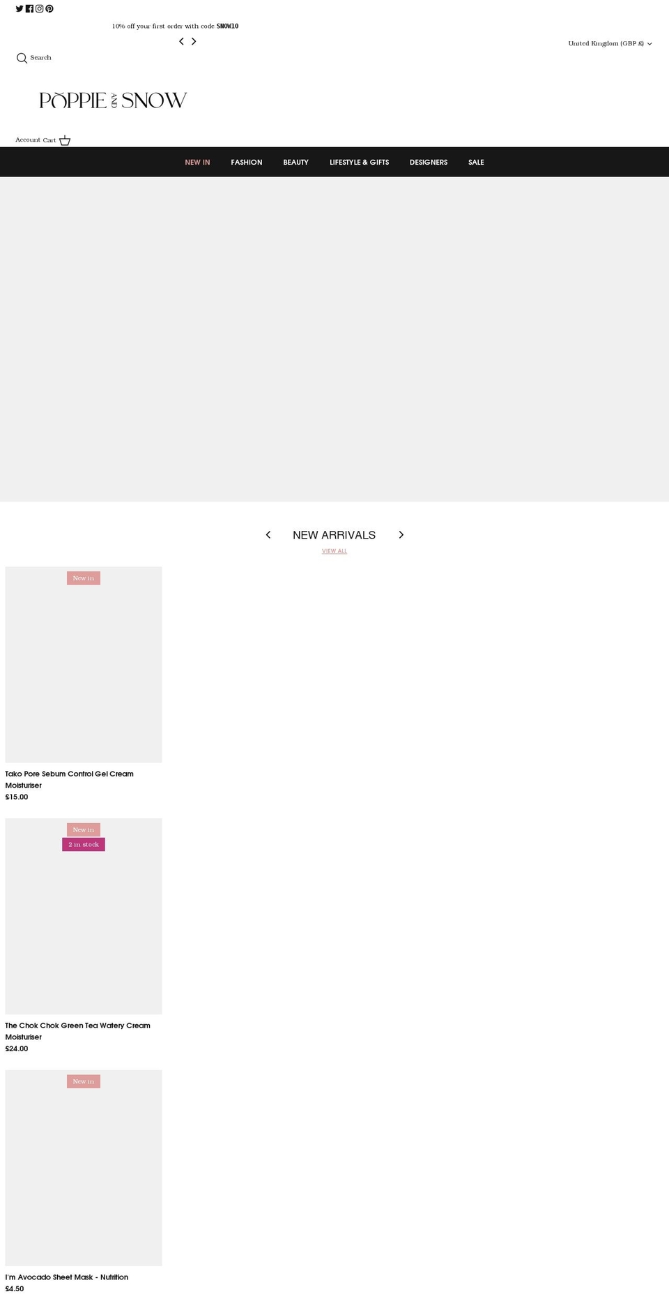 poppiesnow.com shopify website screenshot
