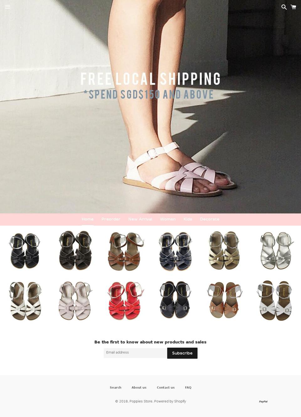 poppiestore.com — Shopify storefront screenshot