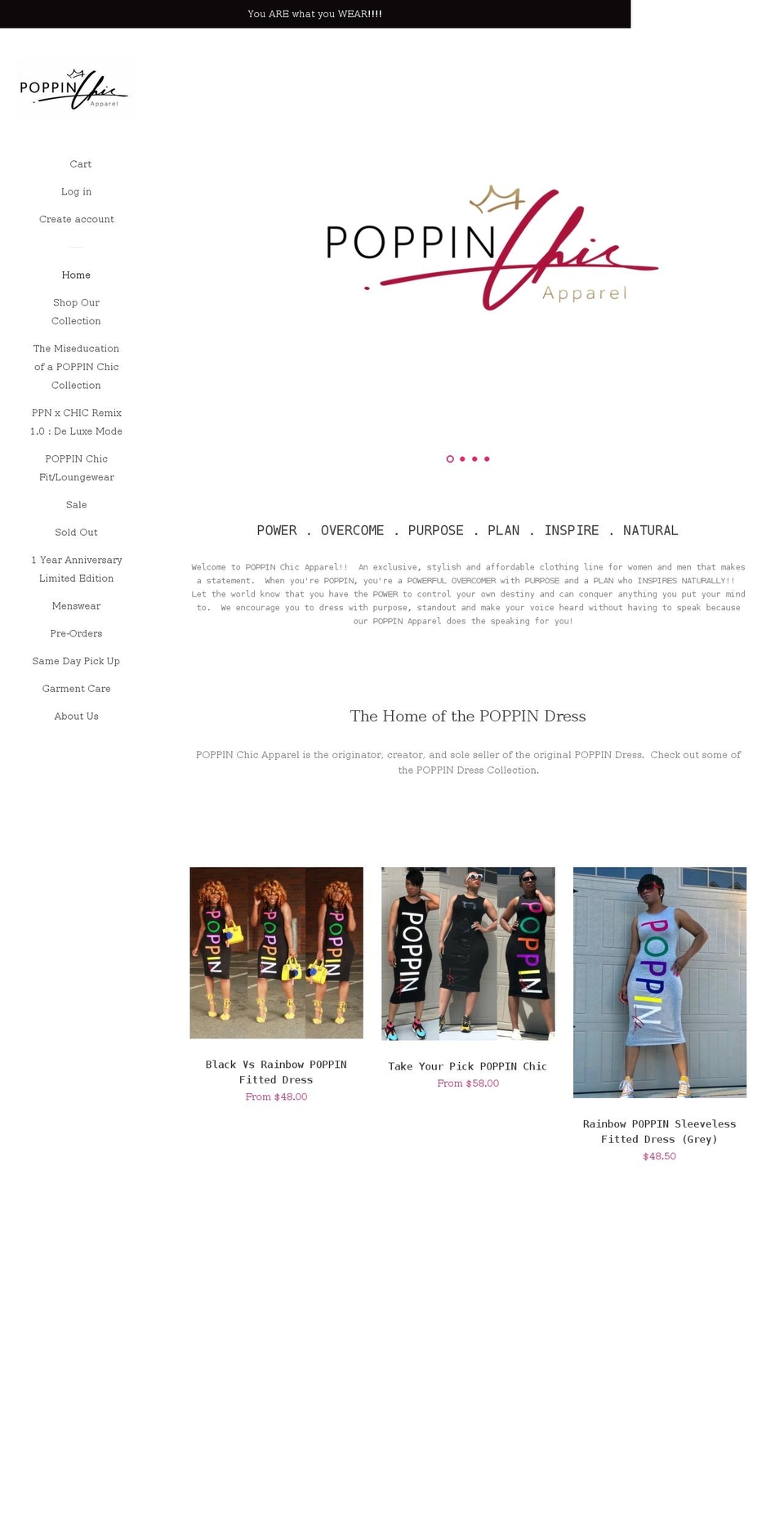 poppinchicapparel.com — Shopify storefront screenshot