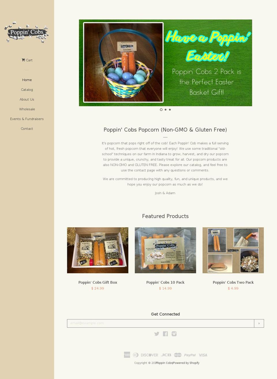 poppincobs.com shopify website screenshot