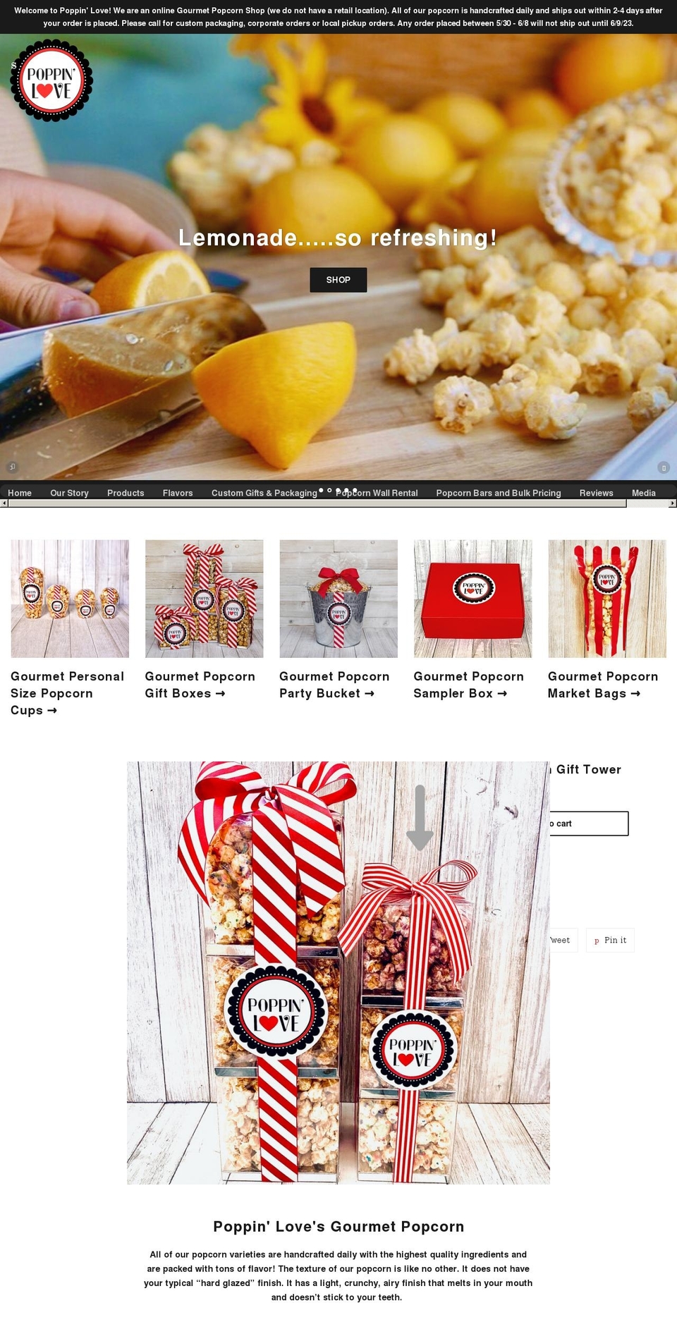 poppinlove.com shopify website screenshot
