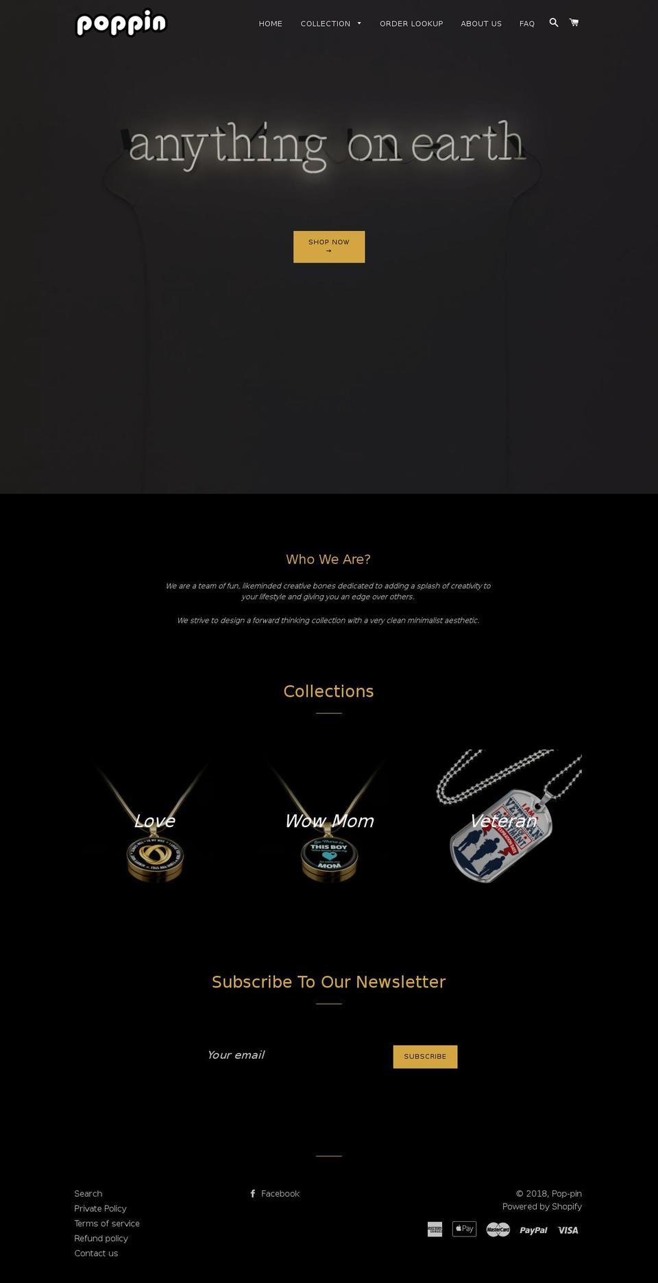 poppinonline.com — Shopify storefront screenshot