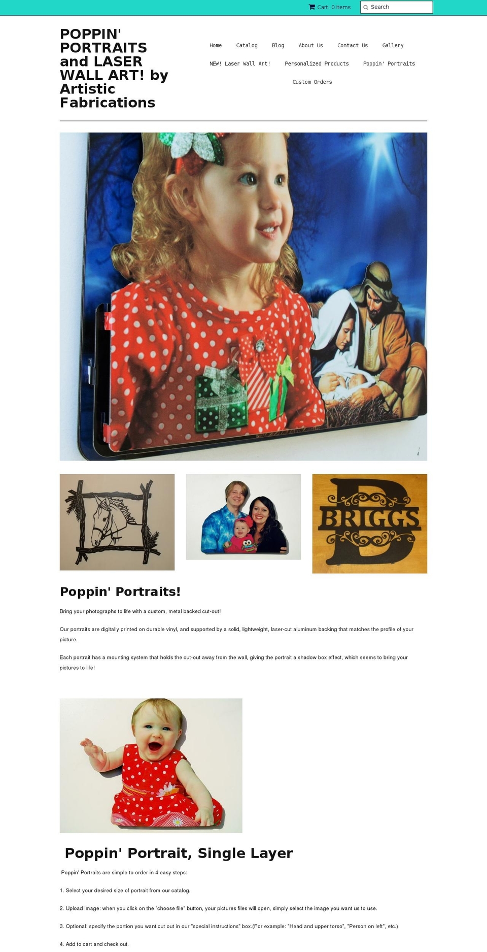 poppinportraits.com shopify website screenshot