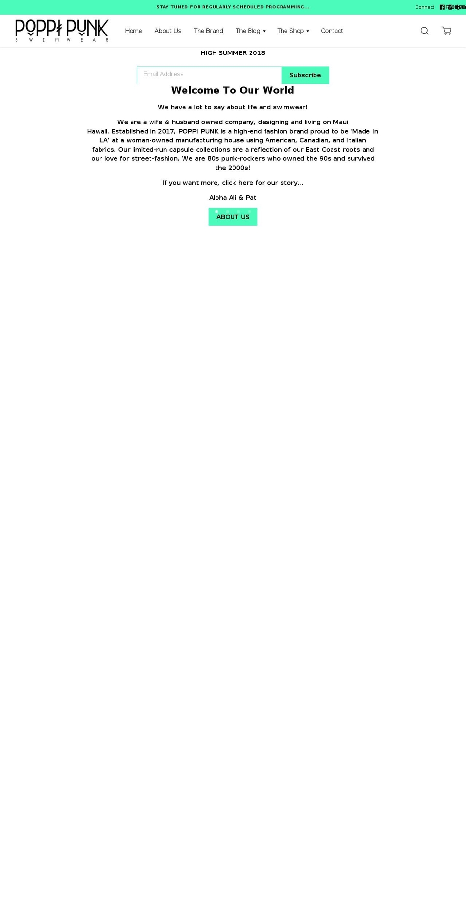 poppipunk.com — Shopify storefront screenshot